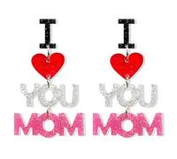 Mother’s Day Earrings for Mom for Women Unique Acrylic Letter Dangle Lightweight Dangling Earrings Mother’s Day Jewelry Gifts, Metal