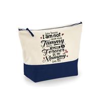 Mother’s Day Gift for Mom - Even Though I Am Not from Your Tummy Quote, Adoption Gift, Travel Bag, Girl Makeup Bag, Canvas Accessory Bag. (Natural Navy, M)