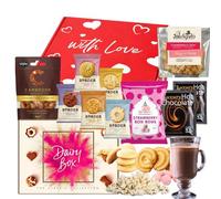 Mother’s Day Gift Hamper - Assorted Chocolates & Sweet Treats Gift Box - Hot Chocolate, Strawberry Bonbons, Biscuits, Popcorn & Nuts - Ready-to-Gift Present for Mum, Wife or Grandma
