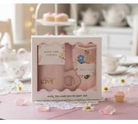 Mother’s Day Mug and Socks Gift Set - Pink Mug with ‘You are So Lovely’ Text and Floral Socks, Boxed Gift Set for Mum, Birthday or Special Occasion-G86