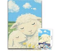 Mother Sheep And Lamb 1000-piece Jigsaw Puzzles Mindful Learning Fun Game Unique Gift for Joyful Celebrations Size 38x26cm