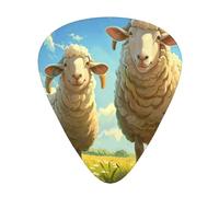 Mother Sheep and Little Sheep in the Meadow 12 Pack Guitar Picks Plectrums,4 pieces in each of 3 sizes, Suitable for a wide range of stringed instruments