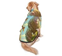 Mother Sheep and Little Sheep in The Meadow Dog Hoodie for Medium and Large Dogs â€“ Soft Polyester Pet Clothes, Suitable for All Seasons