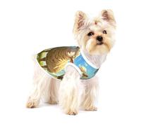 Mother Sheep and Little Sheep in the Meadow Small Cotton Dog Vest Breathable Adjustable Pet T Shirt for Small Dogs Cats - Full Print Summer Puppy Clothes