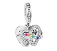 Mother Son Birthday Friend Butterfly Love Heart Rose Gold Charm Pendant 925 Sterling Silver Dangle Compatible With Pandora Bracelet (Ill Meet You At The Rainbow Bridge Heaven Dog Cat Paw Memorial)