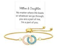 Mother & Son Linking Circles Bracelet, For Friend - Not Sisters By Blood But Sisters By Heart Birthstone Linking Circles Bracelet, Adjustable Infinity linking circles Mother and Son bracelet (B)