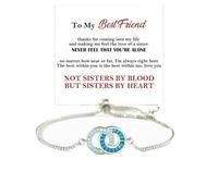 Mother & Son Linking Circles Bracelet, For Friend - Not Sisters By Blood But Sisters By Heart Birthstone Linking Circles Bracelet, Adjustable Infinity linking circles Mother and Son bracelet (D)