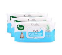 Mother Sparsh 99% Pure Water (Unscented) Baby Wipes I Natural Plant Made Cloth - Super Thick I 72 pcs/Pack - Pack of 3
