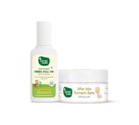 Mother Sparsh After Bite Turmeric Balm for Mosquito Bites, 25 gm and Natural Mosquito Fabric Roll On for Babies, 12 ml, Green (Pack of 2)