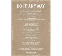 Mother Teresa Do it anyway poem art print. A4 size