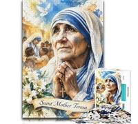 Mother Teresa Praying Rosary Jigsaw 1000pcs (52x38cm) for Adults | For calm, screen-free entertainment: Adult jigsaw puzzle with 1000 pieces fits quiet evenings and weekends.