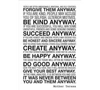 Mother Teresa Quote Poster Photo Wall Art Picture Poster A4