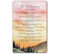 Mother Teresa Quotes Wall Art Do It Anyway Metal Poster Painting Decorations Printing Pictures Vertical Artwork Man Cave Bar Signs Paintings for Bathroom Office 12x16 Inch