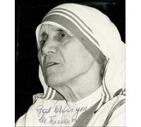 MOTHER TERESA SIGNED AUTOGRAPHED PRINT APPROX SIZE 12X8 INCHES