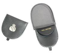 Mother Theresa Black Leather Coin Purse - Compact Wallet with 2 Compartments 618