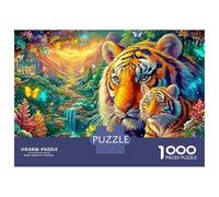 Mother Tiger And Cub in A Forest 1000 Piece Jigsaw Puzzle The Forest King Great Gift for Elders, Seniors, Adults & Kids 38x26cm/1000pcs