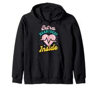 Mother-to-be EXTRA HEART BEAT INSIDE Funny Soon to be Mom Zip Hoodie