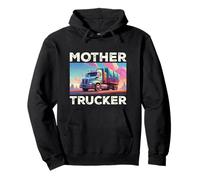 Mother Trucker Big Rig Trailer Trucks Hauler Retro Trucking Pullover Hoodie