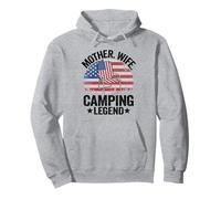 Mother Wife Camping Legend Mom American Flag Women Camping Pullover Hoodie