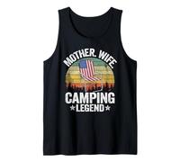 Mother Wife Camping Legend Mom American Flag Women Camping Tank Top