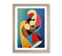Mother With Child Abstract No.2 Framed Print | A2 Oak Framed Wall Art | Ready to Hang | Abstract Fantasy Picture | Living Room Bedroom Lounge Office