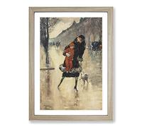 Mother with Child by Lesser URY Framed Print | A2 Oak Framed Wall Art | Ready to Hang | Modern Nature Picture | Living Room Bedroom Lounge Office