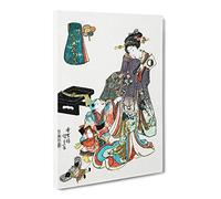 Mother With Child By Utagawa Toyokuni Asian Japanese Canvas Wall Art Print Ready to Hang, Framed Picture for Living Room Bedroom Home Office Décor, 30x20 Inch (76x50 cm)