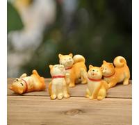 Mother with Children Dog Statue Art Sculpture Polyresin Home Decoration Elegant Desk Ornament, Statuette for Your Desk Bookshelf Dinning Table,Brown,3pcs