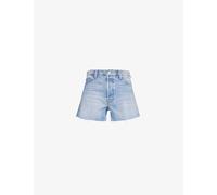 Mother Womens Leap At the Chance Skipper Short N Long Frayed-edge Denim Shorts 26