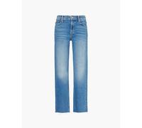Mother Womens Monkey in the Middle Mid Rise Rider Flood Fray Straight-leg Mid-rise Stretch Denim-blend Jeans 28