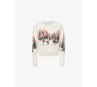 Mother Womens Mother The Camper Graphic Print Cotton Sweatshirt Lake Scene M