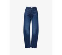Mother Womens Mother The Full-Pipe Skimp Barrel-Leg Stretch-Denim Jeans Kicks And Riffs 24