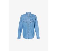 Mother Womens Mother The Gallop Exes Western Denim Shirt Playing For Keep L