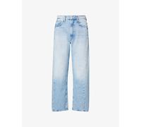 Mother Womens Mother The Half-Pipe Ankle-Wide-Leg Denim Jeans This Is How I Roll 28