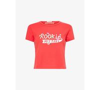 Mother Womens Mother The Itty Bitty Text-Print Cotton T-Shirt Rookie Mistake M