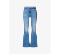 Mother Womens Mother The Weekender Fray Flared Stretch-Denim Blend Jeans Ride Hard Live Louder 23