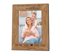 Mother Wooden Frame Suitable For 5x7 Inch Photo - To The World You Are A Mother...- Modern Farmhouse Home Tabletop Shelf Display Picture Frame - Housewarming Birthday Keepsake Gift For Family - A06