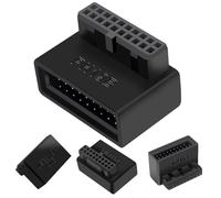 Motherboard Cable Adapter - 90 Degree USB Adapter - 19 Pin/20 Pin Male to Female Adapter, Front Panel Connector, Internal USB 3.0 Motherboard Header