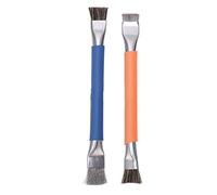Motherboard Cleaning Brush Premium Alloy Steel Multi Angle Cleaning Mini Brush for Electronic Components Repair 2pcs Orange Blue