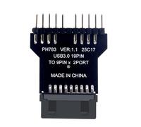 Motherboard Expansion Header,USB 3.0 Motherboard 19 Pin to Double 9 Pin USB 2.0 Header - Port Multilier, HUB Connector Adapter for Fan Speed Measurement
