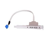 Motherboard Extension Cable, 2-Port USB Pin Header Connector, ABS Material Computer Cable for Rear Panel 9-Pin Expansion, Fix Chassis Baffle Securely