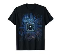 Motherboard Microchip Circuit Black IT Computer Background T-Shirt