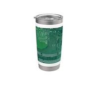 Motherboard Microchip Circuit Green IT Computer Background Stainless Steel Insulated Tumbler