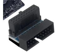 Motherboard USB Adapter - 19/20 Pin Right Angle Connector ABS, Desktop PC Extension | Cable Organization Solution, Home Office Workstation Game Room Computer Setup Neat Wiring Space Saver