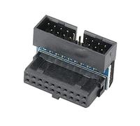 Motherboard USB3.0 Socket 90 Degree Angled USB Socket Converter Small Size Lightweight Height Only 14mm Lossless Transmission Signal Strong Durable ABS Material Black for Desktop