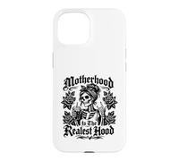 Motherhood Hood is the realest hood Skeleton Mom Rocker Case for iPhone 15