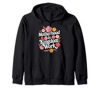 Motherhood Is Kingdom Work Christian Floral Mom, grandmother Zip Hoodie