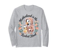 Motherhood Is The Realest Hood Funny Cute Duck Mom Mother Ma Long Sleeve T-Shirt