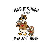 MOTHERHOOD IS THE REALEST HOOD: Hilarious mother goose lined notebook cover design