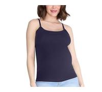Motherhood Maternity Women's Clip Down Nursing Tank Top Cami with Adjustable Straps and Built-in Shelf Bra for Breastfeeding Shirt, Navy, Large